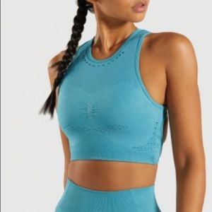 GYMSHARK FLAWLESS KNIT SPORTS BRA - Dusky Tea